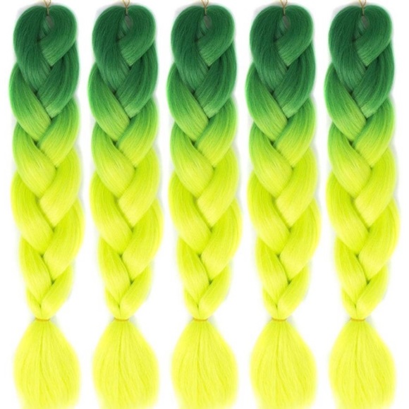 5 packs of Green yellow ombré braiding hair *NWT* main image 5